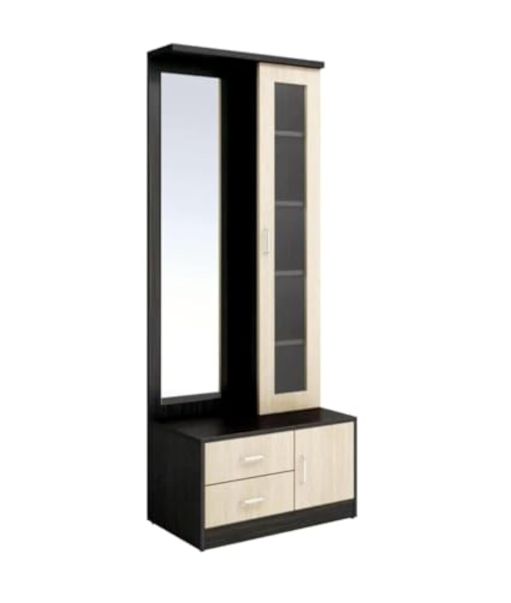 Engineered Wood Dressing Table With Mirror And Storage, Brown