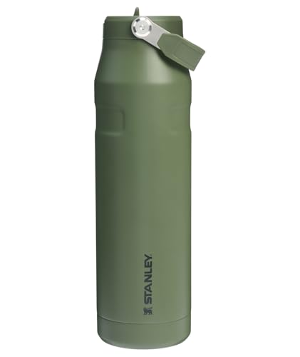Image of Stanley IceFlow Flip Straw 2.0 Water Bottle 36 OZ | Built-In Straw with Larger Opening | Lightweight & Leak-Resistant | Insulated Stainless Steel | BPA-Free | Dried Pine
