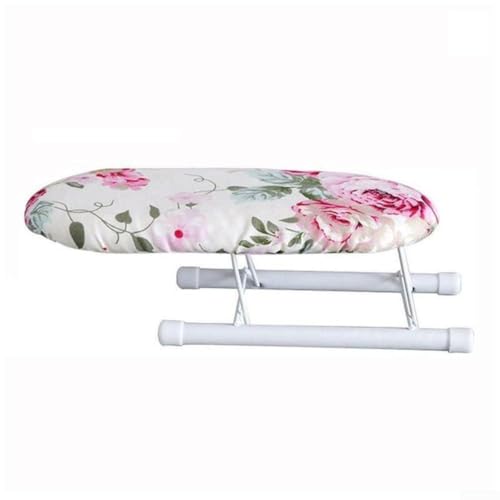 MKTOLHUS for MINI Sleeve Ironing Board with Cotton Cover Foldable Iron for Cuffs and Collars Non-Slip Plastic Feet Compact Desktop Ironing Station(A)