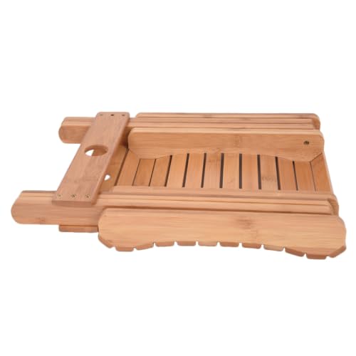 Lurrose Bamboo Folding Stool Portable Small Stool for Camping Fishing