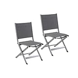 pflegeleicht und robust MWH Outdoor-Klappstuhl-Set, 2-TLG. Solido - witterungsbeständig, pflegeleicht - modern - Aluminium, Textilene