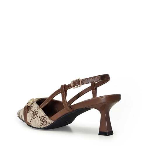 Wild Diva ALEENA-31 Gold Accent Floral Slingback Pointy Toe Kitten Heel Pump Heels4