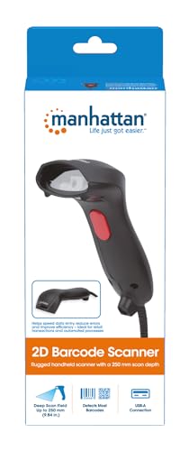Manhattan 2D Handheld Barcode Scanner, USB-A, Profondità Di Scansione 250 Mm, Cavo 1,5 M, Luce Ambiente Max 100.000 Lux (Luce Solare), Nero, Scatola - 8