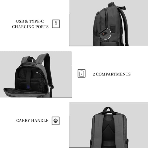 Image of F Gear Hallstat 20L Laptop Backpack|Dedicated Laptop, Tablet & iPad Sleeves|USB & Type-C Charging Ports, Luggage Strap|Smart Office, College & Travel Backpack|2 Compartments & Hidden Pocket