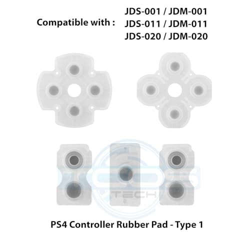 GAMENOPHOBIA Conductive Rubber Pad Set for PS4 Controller – Replacement Silicone Button Pads for Sony PlayStation 4 JDM/JDS 030 & JDS 040 V2 (2nd/3rd Gen)