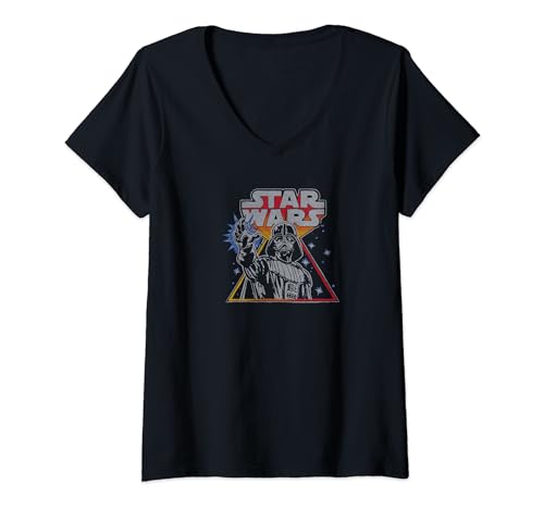 T-shirt Star Wars Darth Vader col V vintage et rétro pour homme fan de la saga