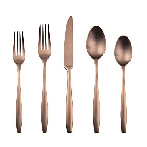 Cambridge Silversmiths Katerina Copper Satin 20-Piece Flatware Se...