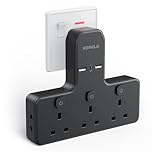 Multi Plug Adapter (3250W/13A), Plug Extension Socket with 3 USB, 3 Way Plug Adapter UK Built-in with Independent Switches,Wall Plug Extender for School Home, Kitchen, Office