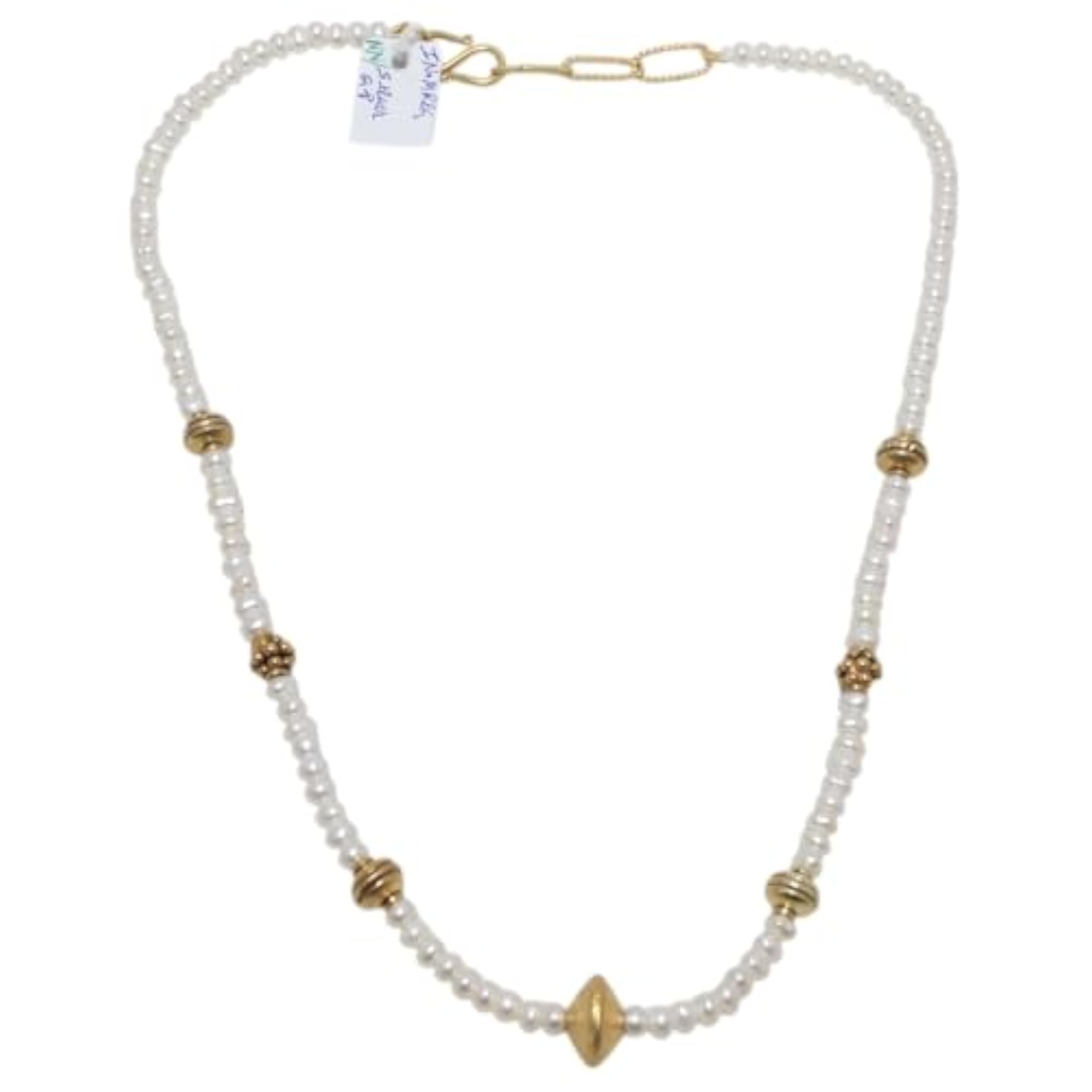 Women's 925 Sterling Silver Freshwater Pearl Gemstone Necklace, 18"