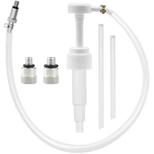 Lower Unit Gear Oil Pump for Standard Quart Bottles, 3/8 inch Metal Swivel, 8mm and 10mm Adapters, for Most Marine Boat Outboard Motors (NOT for Volvo Penta)