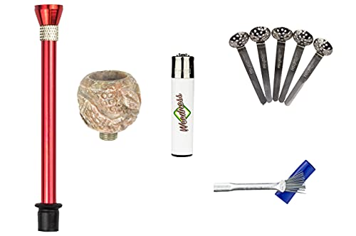 Weedness Bong-Speckstein-Kopf-Rund 5-Teiliges Set - Köpfchen Chillum Shillum Schraubkopf Steckkopf Adapter Zubehör…