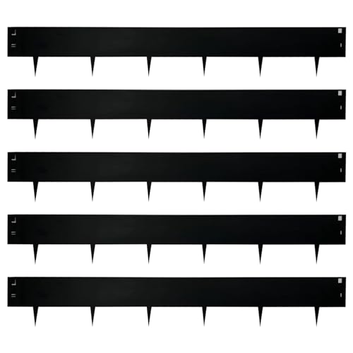 VoTwoofv Metal Garden Edging 4.5"x40",Total 16.25ft Length Galvanized Steel Landscape Edging,Black Flexible Sidewalk Lawn Edging Border for Garden,Lawn,Flowerbed (5Pack)…