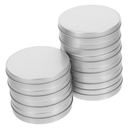 MUCKLILY 10 Cajas De Hojalata Para Galletas Con Tapa Para Guardar Dulces Con Tapa De Metal Para Hornear Galletas De Viaje Con Esponja Plateada