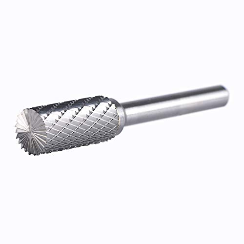SpeTool Carbide Rotary Burr Double Cut 1/4 Inch Shank Die Grinder Barral with Cut on Top 1/2" x1" Cutting Size, SB-5 - Thumbnail 4