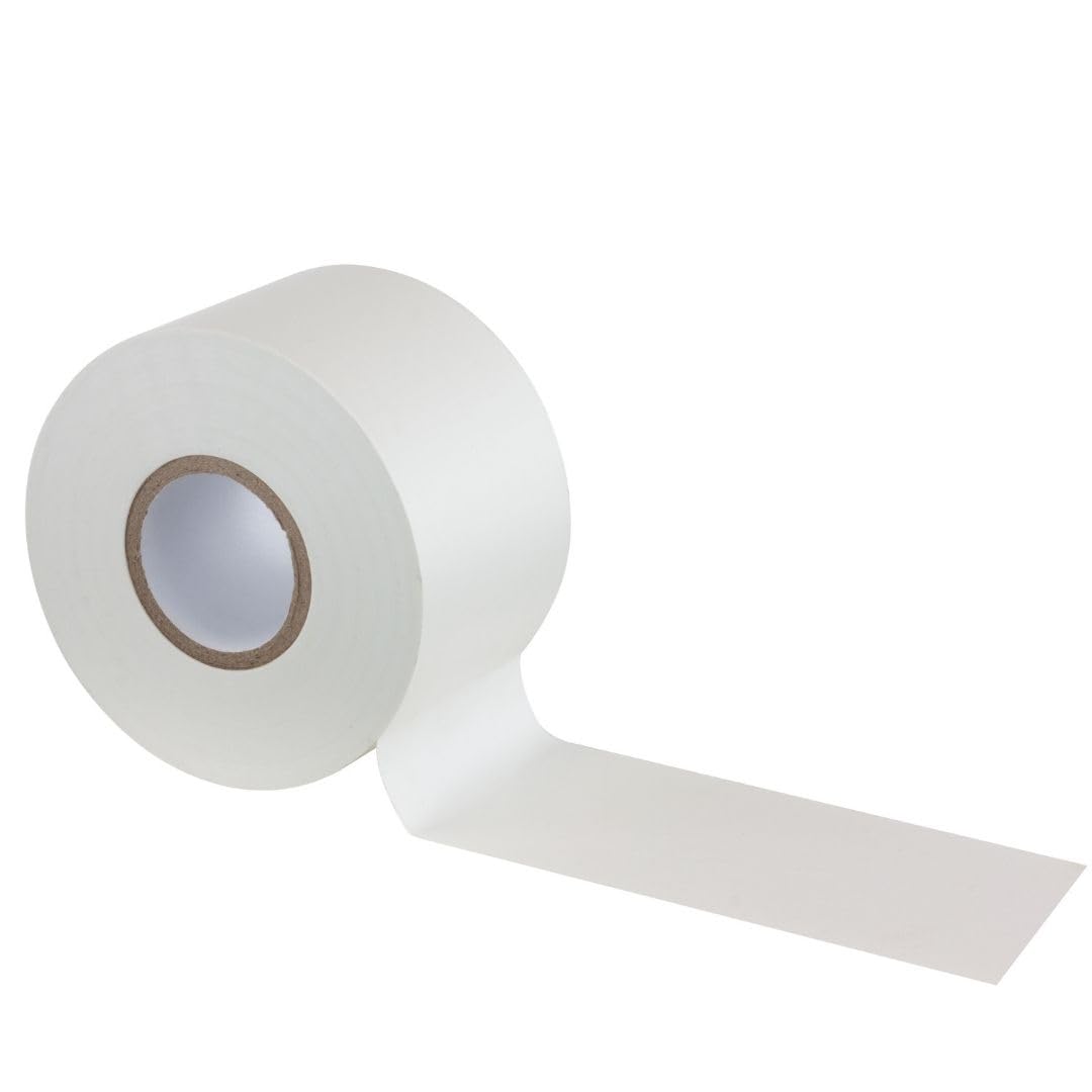 GOCABLETIES - Cinta aislante blanca de 50 mm x 33 m para instalaciones eléctricas - Autoadhesiva y resistente, ancha para proteger, agrupar y reparar cables - 1 rollo