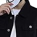 Maiyifu-GJ Men's Distressed Denim Jackets Long Sleeve Button Down Jean Coat Fashion Casual Slim Fit Trucker Biker Jacket (Black-3,Medium)