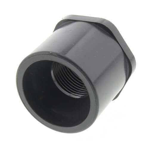 Lesso America 838 Series - Schedule 80 PVC Fittings (Black) - Reducing Bushing Flush Connector - 2 x 1/2" (SPIG x FIPT) / Plumbing, Irrigation, Pool,