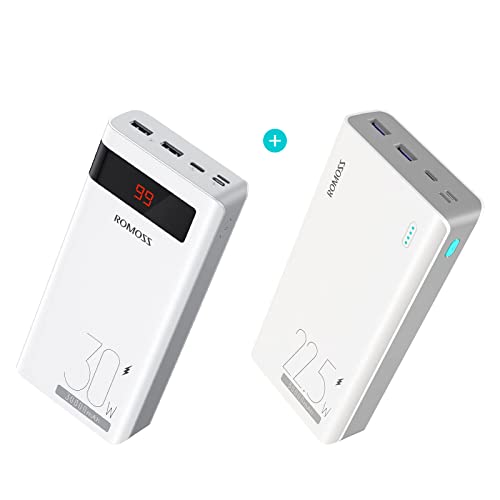 Romoss Power Bank 30000Mah, Pd30Wand 20Wtype C External Battery Banks With Super Charge Compatible With Iphone 13 Pro Max/13/12/11, Galaxys22 Ipad Pro Android And #TOP7