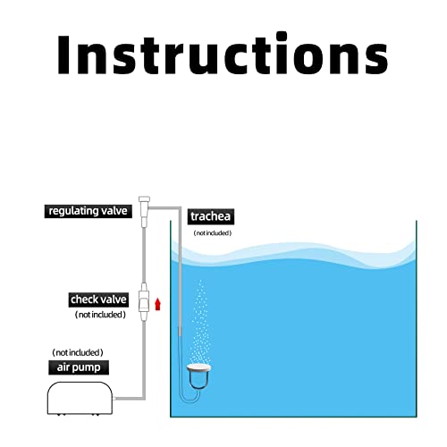 Image of boxtech Aquarium Air Stone, Fish Tank Bubble Diffuser High Dissolved Oxygen Airstones for Air Pump Accessoriess with 1 Check Valve, 2 Suction Cup for Aquarium Pond Hydroponic