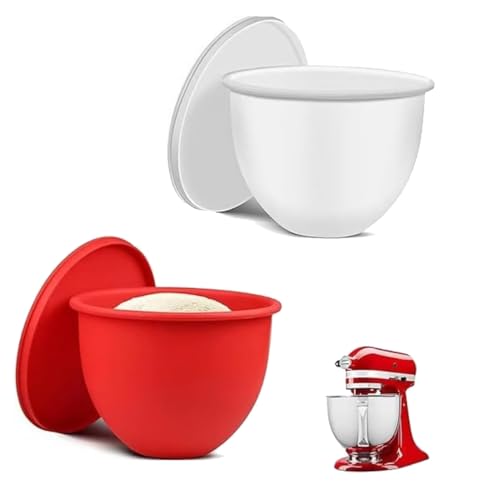 2-Piece Mixing Bowl Set with Silicone Inner Lids, Foldable and Splash-Proof, Suitable for Making Dough, Cake Batter, and Holiday Party Baking