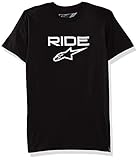 logo ride al frontal Alpinestar Ride 2.0 tee Camiseta de Manga Corta con Logo de Corte Moderno, Hombre, Black/White, L