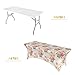 XBFCDN Spring Floral Stretch Tablecloth - 6ft Rectangular Spandex Fitted Table Cover with Leg Pockets, Wrinkle Resistant & Washable for Weddings, Parties, Buffets, and Trade Shows