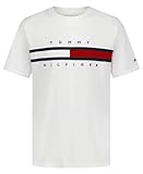 Tommy Hilfiger Boys' Short Sleeve Flag Crew Neck T-Shirt, Signature White, 4