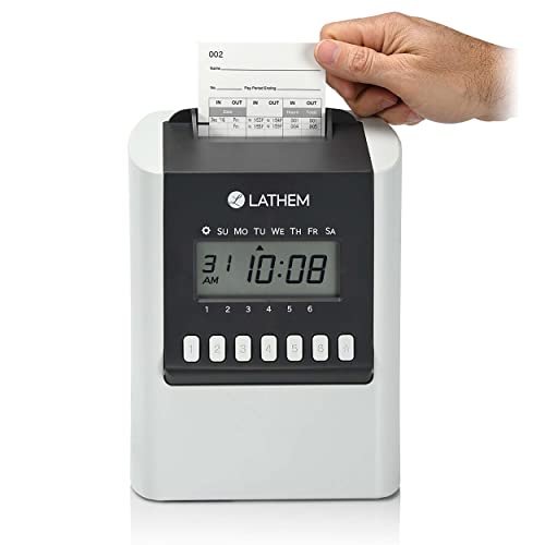 Lathem 700E Calculating Electronic Time Clock, Requires Lathem E17 Time Cards (Sold Separately) (700E) Gray 6.9" X 5.2" X 9.6" #TOP2