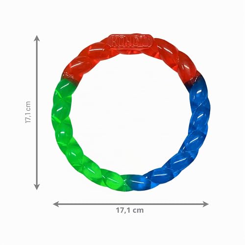 Kong Twistz Ring Dog Toy Small Red Green Blue