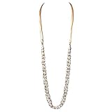  CHICNET Damen Perlenkette gold weiß silber Perlen Brass Kette Baumwolle nickelfrei