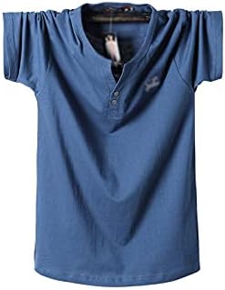 KNYOIPKNYOIP Shirt Short-sleeved T-shirt Men's V-neck Plus Fat Plus Half-sleeve Cotton Sports (Color : Hortel�, Size : 01M)