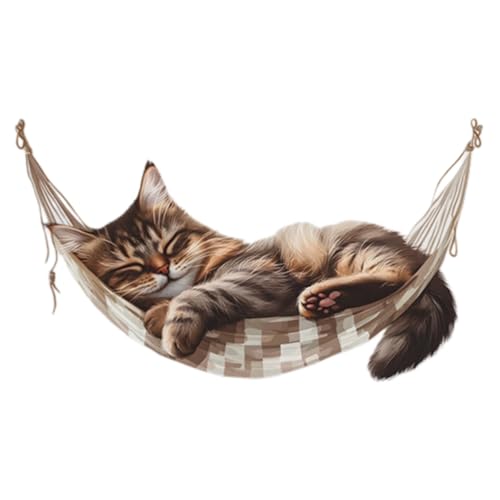 Vinilo adhesivo decorativo de gato descansando en hamaca