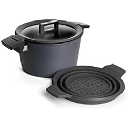 Cacerolas Woll Woll Cacerola de fundición con tapa, aluminio fundido, negro, 24 cm, 2 unidades