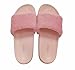 DINDRE Pantoufles en peluche pour femme et fille - Avec fourrure synthétique - Pour l'intérieur et l'extérieur - Sandales légères et antidérapantes, Pink01, 28 EU