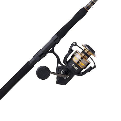 Penn 7' Battle IV Travel Spinning Reel and Fishing Rod Combo Kit, 6000 Reel, CNC Gear Technology, Full Metal Body and Sideplate, HT-100 Drag System, Includes Soft Travel Case and Spare Spool by PENN - Used condition - US$217.50