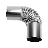 ASHATA Elbow, acciaio inox 90 gradi tubo di pellet