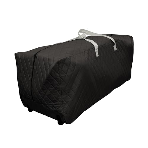 Extra Large (75 Gallon) Heavy Duty Rolling Black Duffle Bag – Quilted, Durable Moving & Storage Bag with Wheels for Dorm, Holiday, Travel or Seasonal Use in Black by Simple Living Solutions