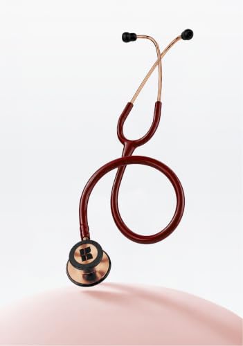 Image of Knya 6sense Stethoscope for Doctors & Residents | Tunable Diaphragm | Dual-Head Chest Piece for Adult & Pediatric Use | Lightweight Stainless Steel | Latex-Free Tubing | Soft-Seal Ear Tips | Premium Gift Box | for Medical Students (Rose Gold Maroon)