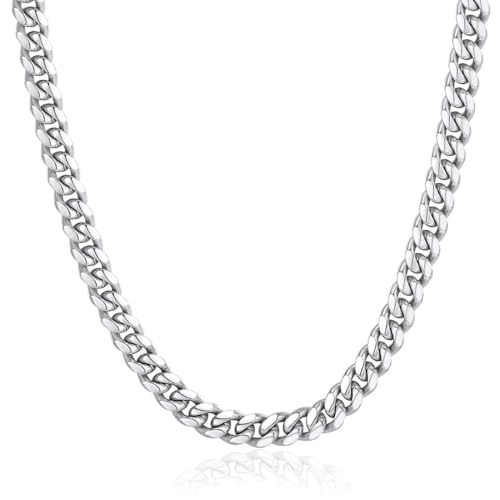 Stainless Steel Cuban Chain Necklace 20inch 6MM Men Link Curb Chain Mens Gifts
