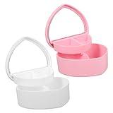 Uonlytech 2 Stück Herzförmige Schmuckbox mit Integriertem Spiegel Kompakte Dekorative...