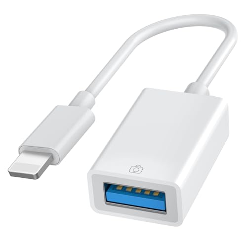 [Apple MFi-Zertifiziert] Lightning auf USB Adapter f&uuml;r iPhone 14 13Pro/Max USB Kamera Adapter f&uuml;r iPhone, OTG Adaptor Unterst&uuml;tzt Flash-Laufwerk, Kartenleser, Maus,Tastatur,MIDI,Mikrofone