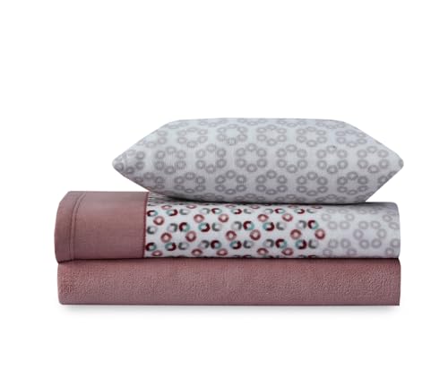Paula Home Juego Sábanas Coralina 3 Piezas Invierno, Polar Franela Térmica 240Gr/M² Incluye Bajera Ajustable +30cm, Encimera y Funda Almohada. (Maquillaje 135x190/200+30cm para Cama de 135)