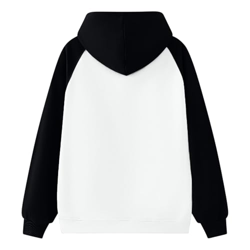 Men's Fashion Hoodies Teen Boys Preppy Patchwork Color Block Hooded Pullover Baggy Fall Long Sleeve Hoodie Outerwear2