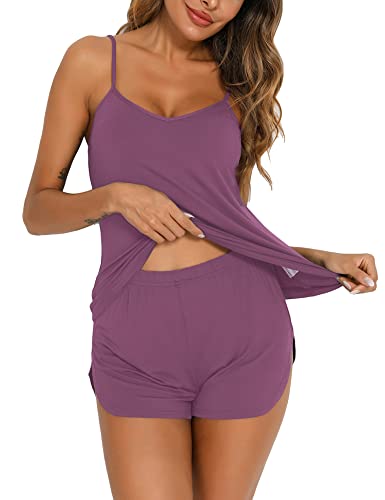 Image of Senert Sexy Pajamas for Women Sleepwear Sexy Lingerie V Neck Pjs Cami Shorts Set Nightwear S-XXL