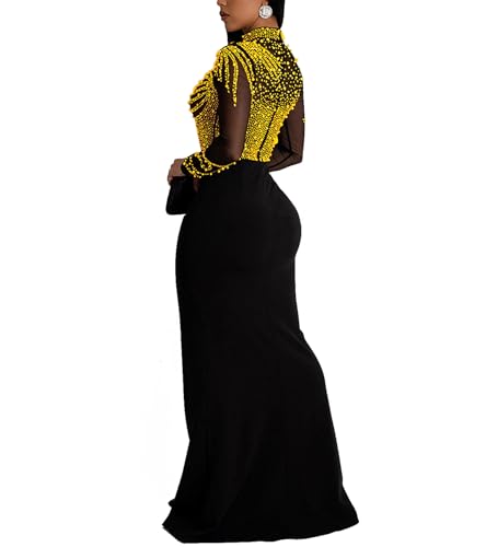 Image of PORRCEY Women's Sexy Elegant Rhinestone Bodycon Dress Hot Drilling Clubwear