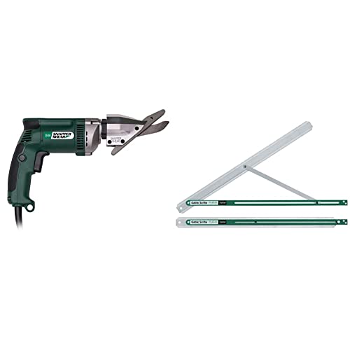 PacTool SS404 Contractor Grade Snapper Shear - Electric Cutter for Fiber Cement Siding & PacTool SA904 30-Inch Angle Measuring Tool - Aluminum Gable Scribe - Professional/Contractor Grade Tools