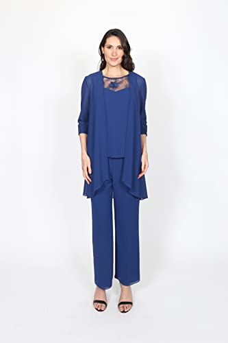 Le Bos Women's 3 Piece Embellished Short Sleeve Light Weight Pant Set2