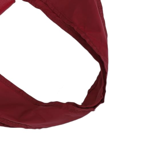Jiawu Sac Fourre-tout Porte-clés, Sac à Main Pliable avec Porte-clés en Cuir et Nylon, D'épicerie Extensible et Réutilisable pour le Shopping, les Voyages (Bourgogne) – vue 2