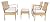 SAFAVIEH Outdoor Collection Bassey Natural/White Cushion 4-Piece Conversation Patio Set PAT7507D