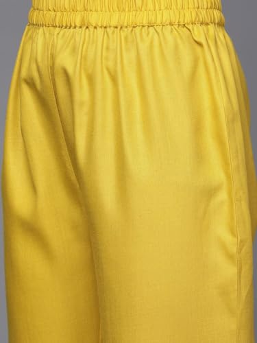 Image of Amayra Women's Embroidered Cotton Straight Kurta with Pant and Dupatta Set